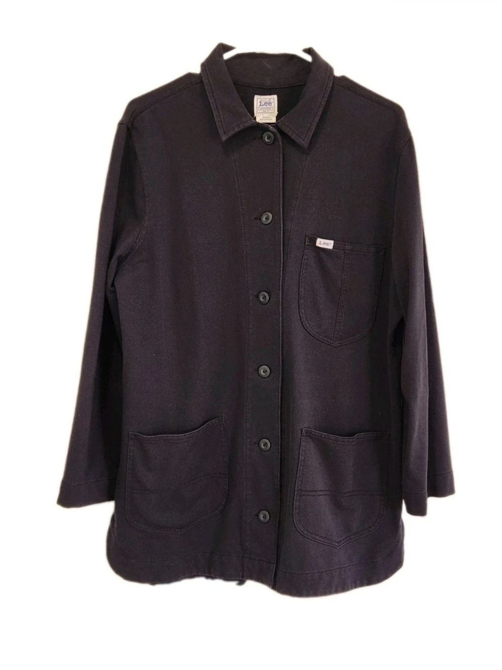 Lee Layers Women's Chore Duster Jacket Size M Black Cotton Blend Utility Shacket